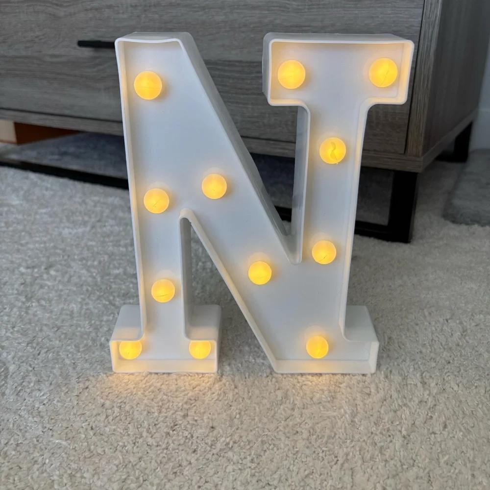 Light Up White Letter N Marquee Light - Picture 8 of 11